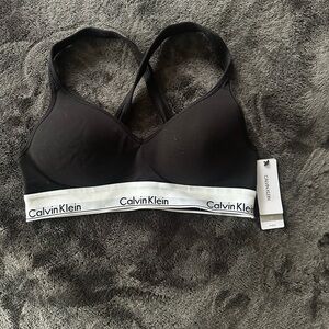 Calvin Klein Black Minimalist Bra with Signature Band